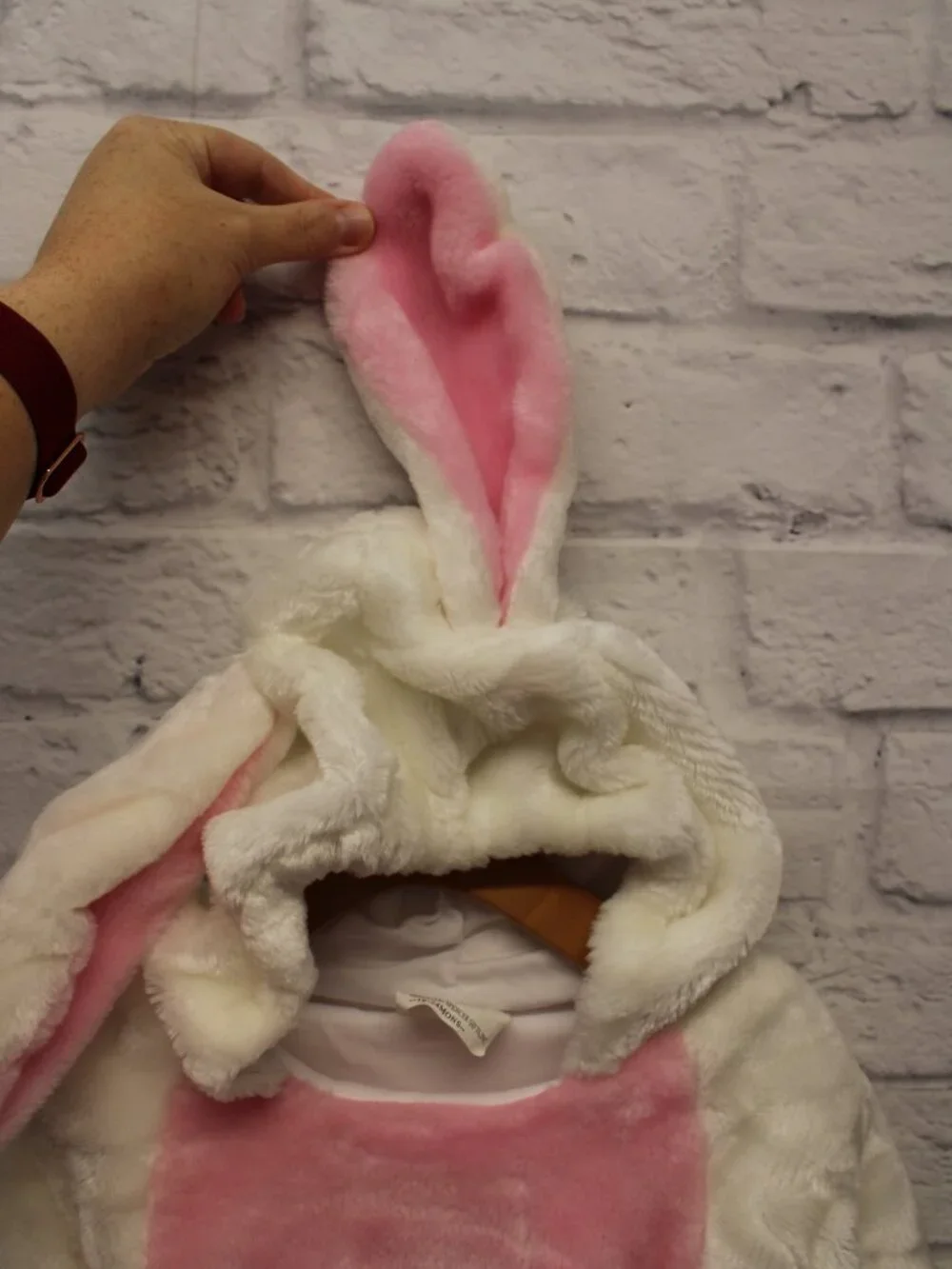 Spencer Gifts 18-24 Months White Bunny Costume Halloween Hooded Detached Footies
